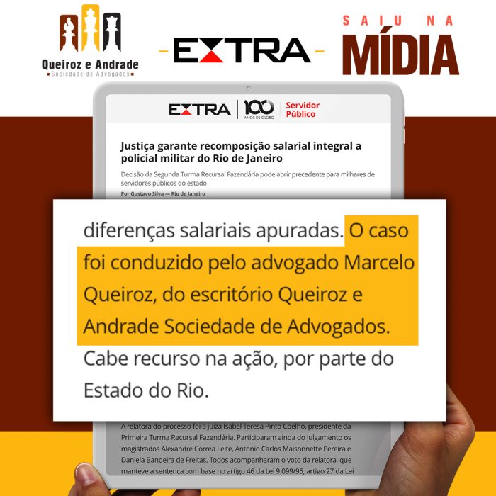 Saiu na Mídia – Justiça garante recomposição salarial integral a PM do RJ